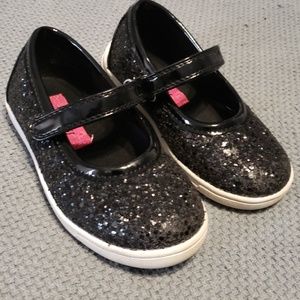 Rachel Shoes black glitter Mary Jane's 9